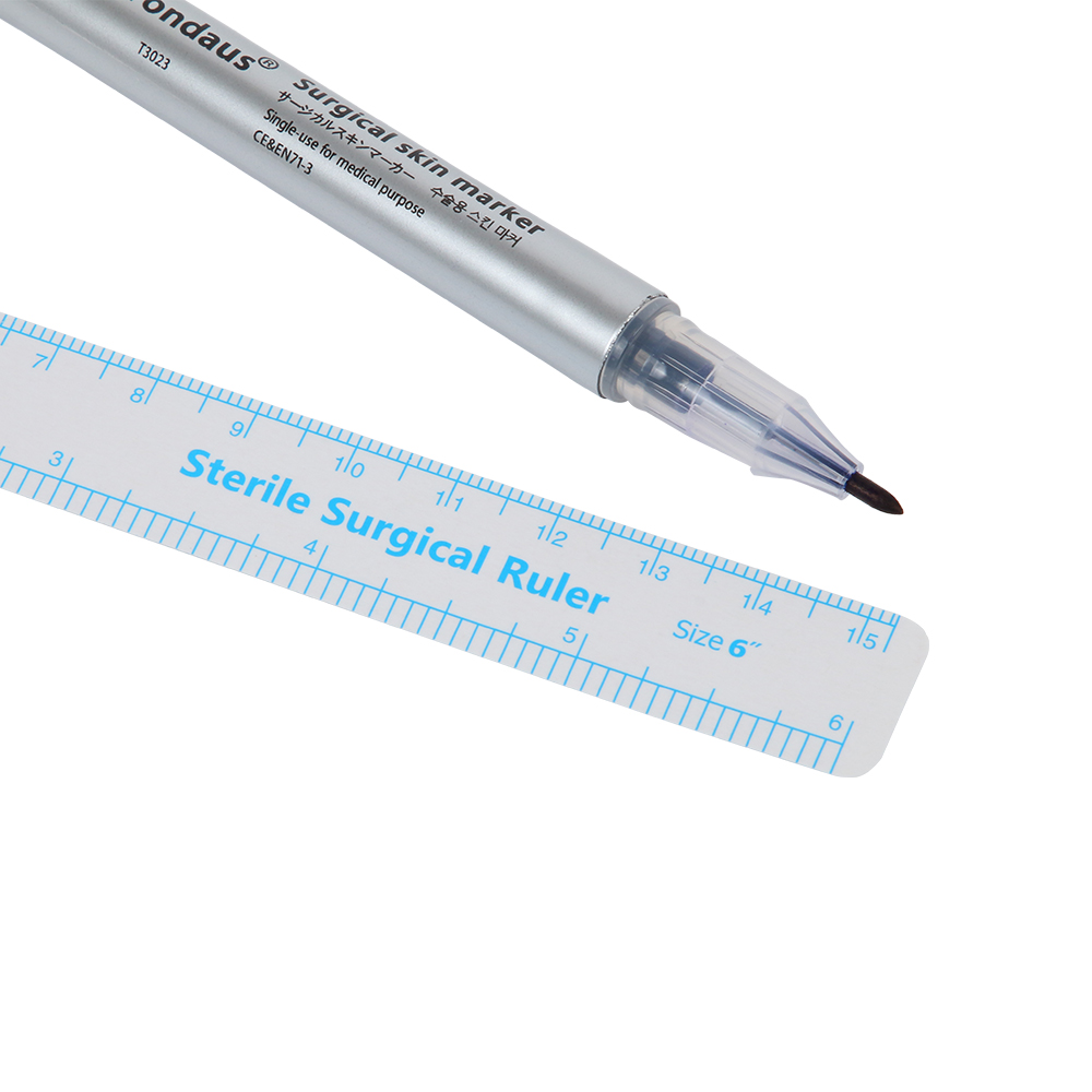 2021 Makeup Accessories Surgical Skin Marker Pen With Ruler for Permanent makeup eyebrow marker