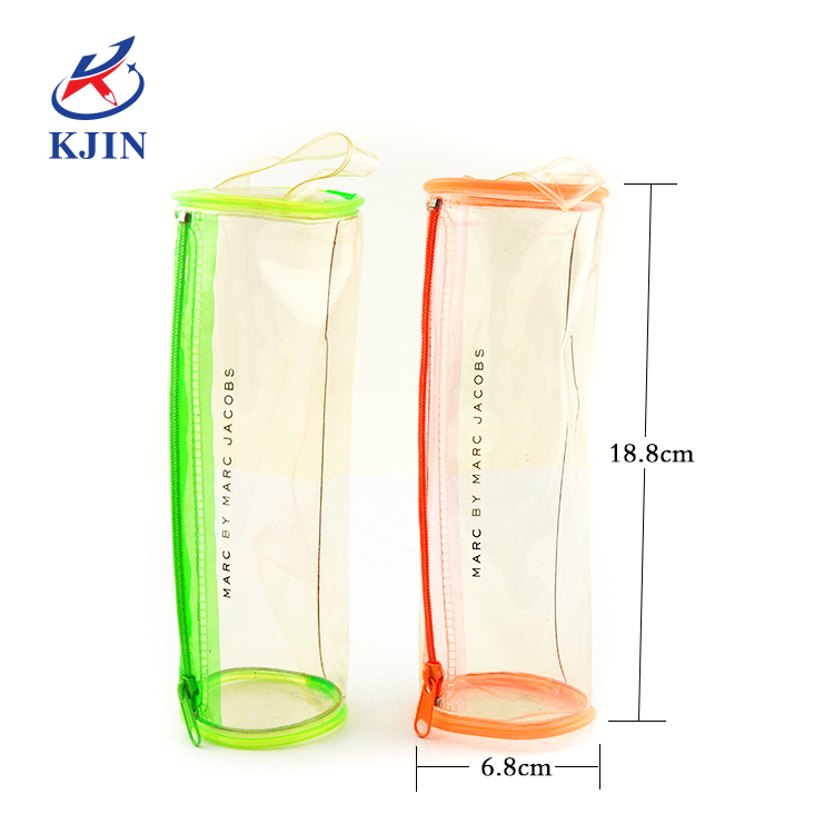 Nice price PVC transparent pencil cases with zipper PVC pencil pouch for children