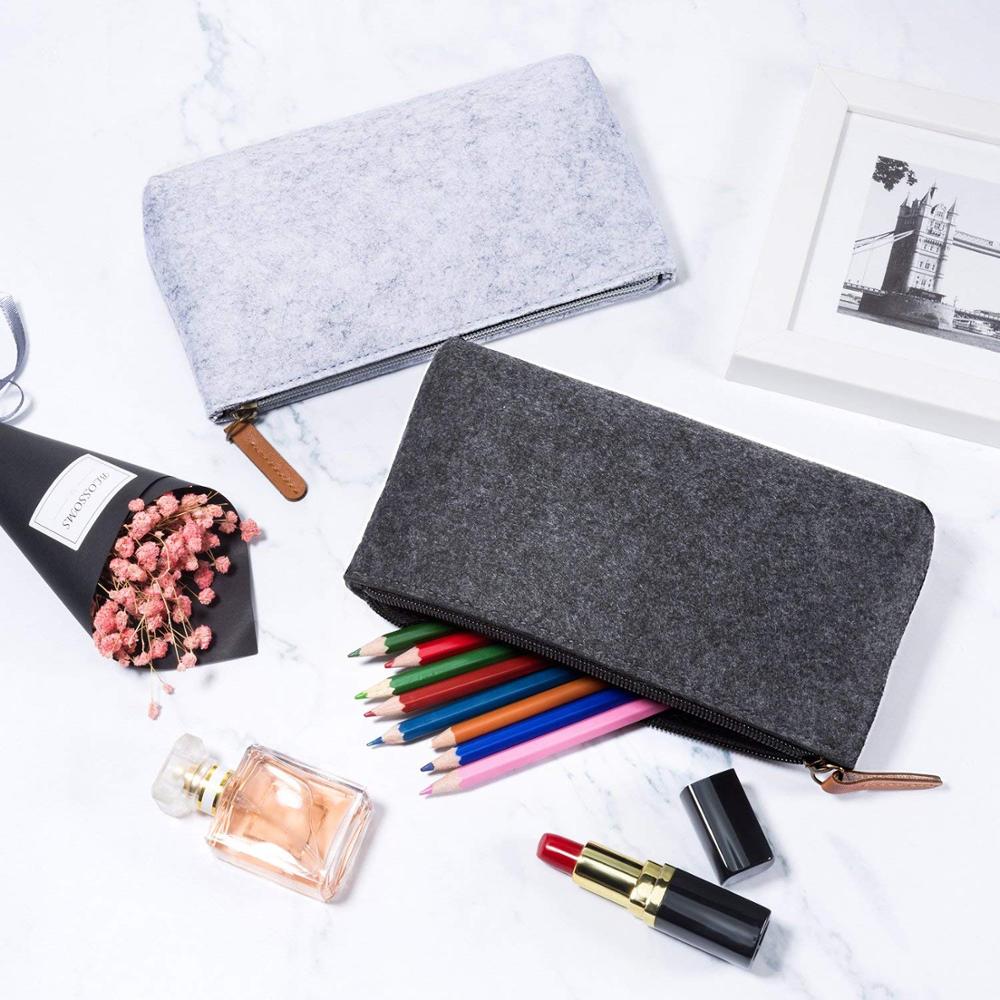 4 Piece Travel Bag Makeup Organizer Bag Felt Pen Sleeve