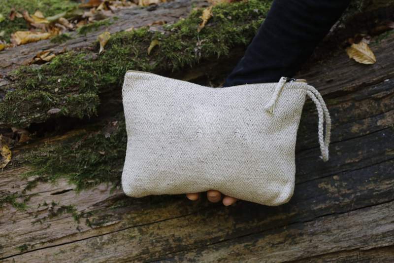Protective Natural Hemp Cosmetic Bag Cotton Fabric Toiletry Bag Eco Friendly Pencil Pouch Hemp Canvas Zipper Pouch Make 