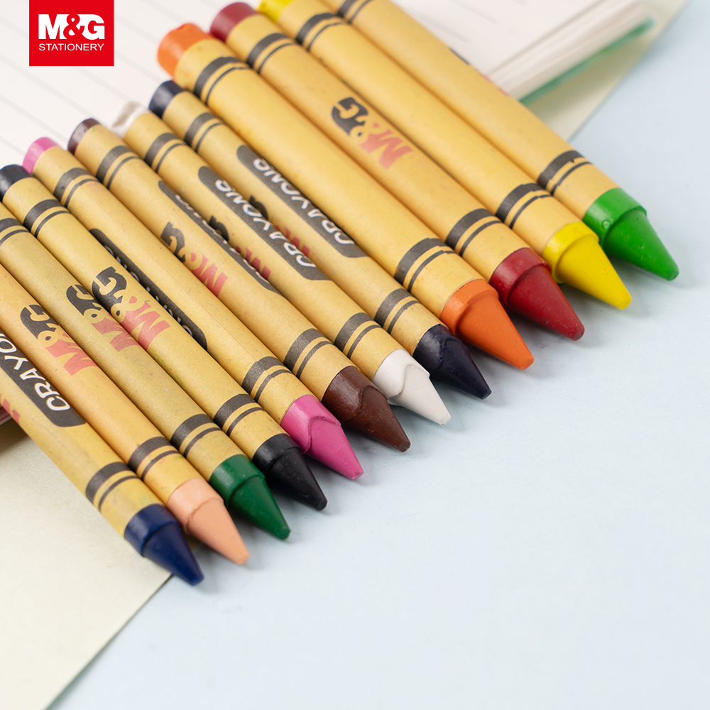 M&G Art Jumbo Crayon set 12 in 1 washable artist painting student kids school stationery multi color wax cratons set