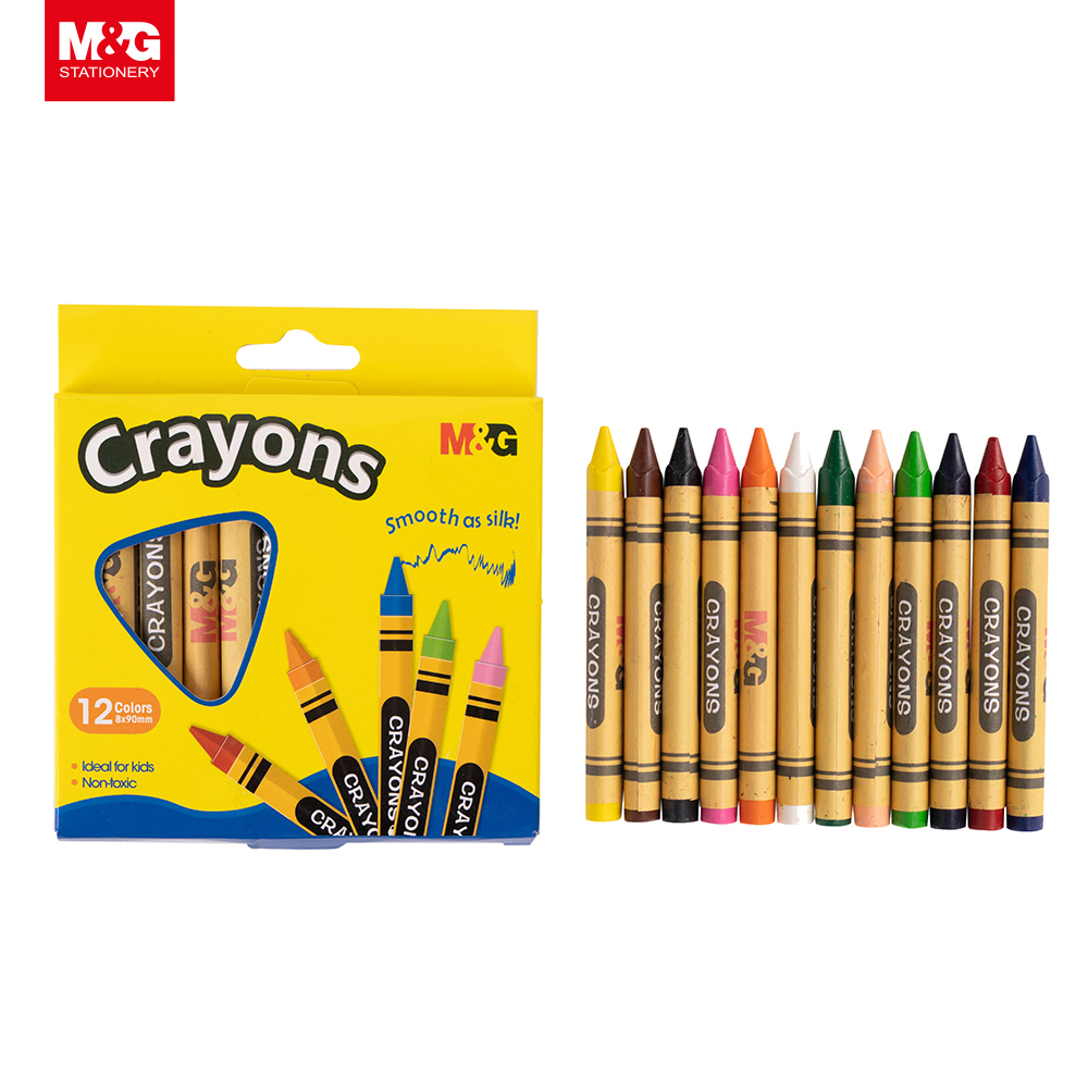 M&G Art Jumbo Crayon set 12 in 1 washable artist painting student kids school stationery multi color wax cratons set