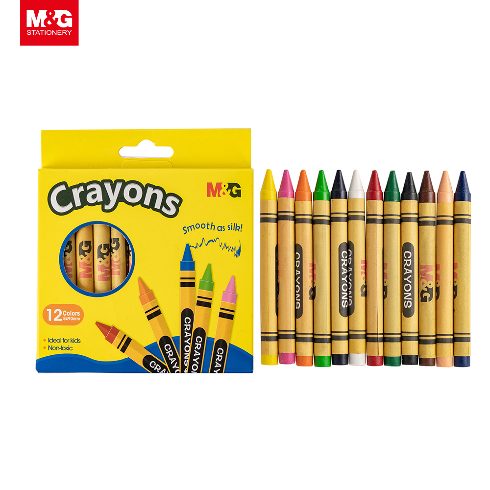 M&G Art Jumbo Crayon set 12 in 1 washable artist painting student kids school stationery multi color wax cratons set