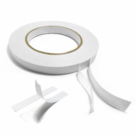 Tissue material sealing double sided tape for courier bags