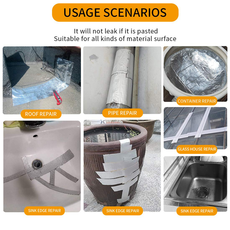 Butyl Rubber Sealing Tape Self Adhesive Bitumen Waterproof Tape Butyl Aluminium Foil Butyl Rubber Tape