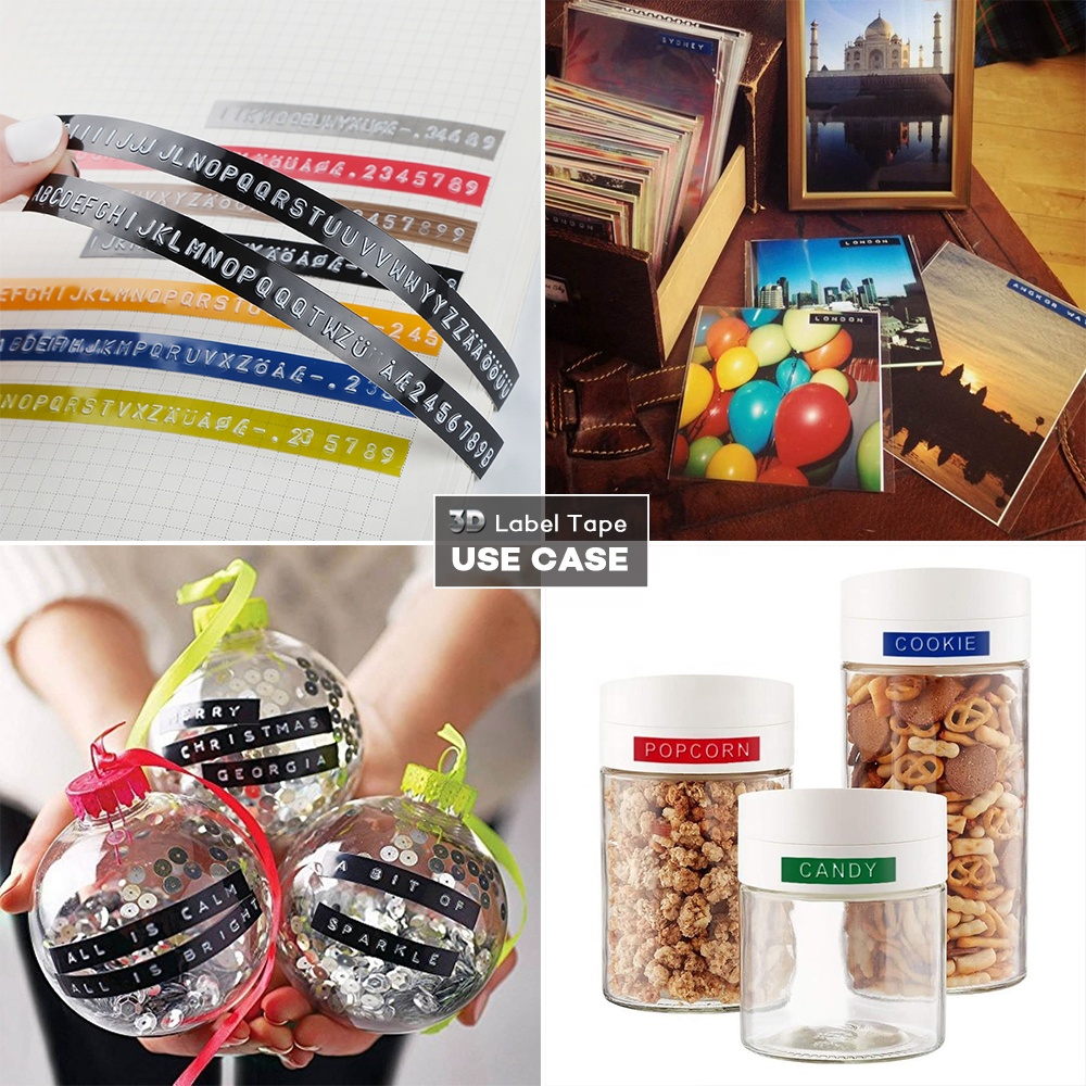 3D Embossing Label Tape Yellow Color 6mm*3m compatible for DYMO and MOTEX