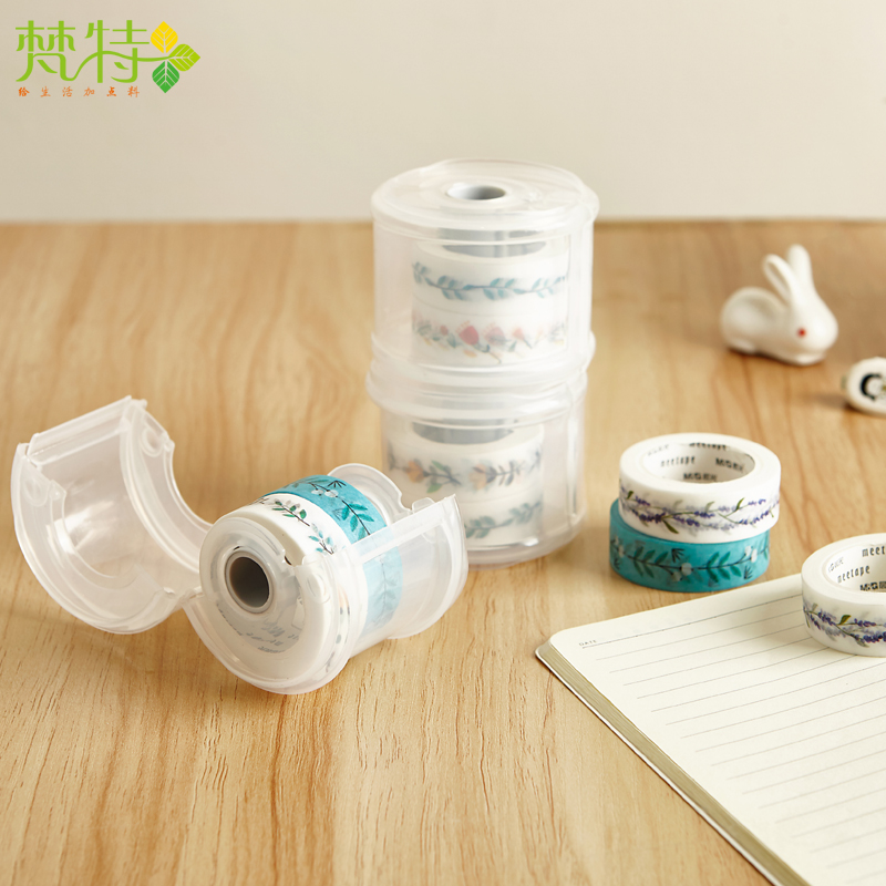 Simple circular portable paper tape cutter cylindrical convenient tape cutter