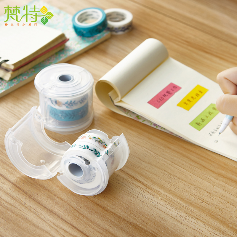 Simple circular portable paper tape cutter cylindrical convenient tape cutter