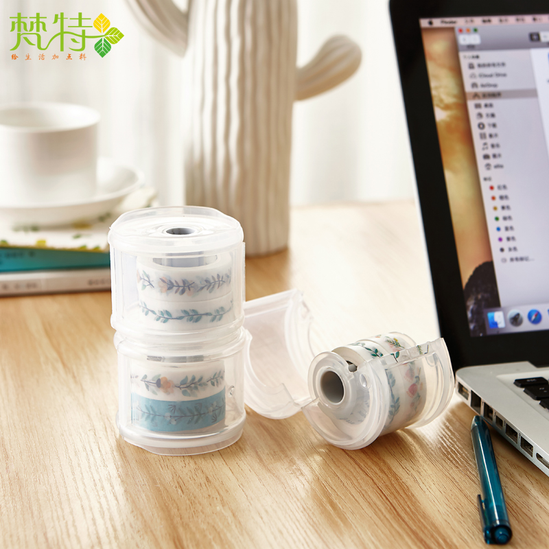 Simple circular portable paper tape cutter cylindrical convenient tape cutter