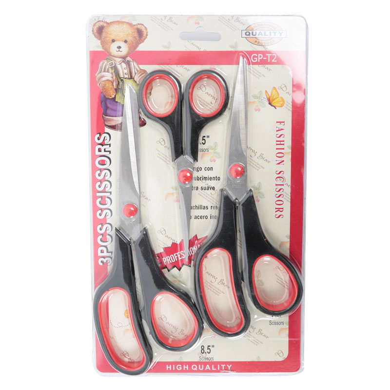 Golden Phoenix 3PCS Stainless Steel Office Scissors Paper Cutting Shears Student Craft Stationery Scissors Set
