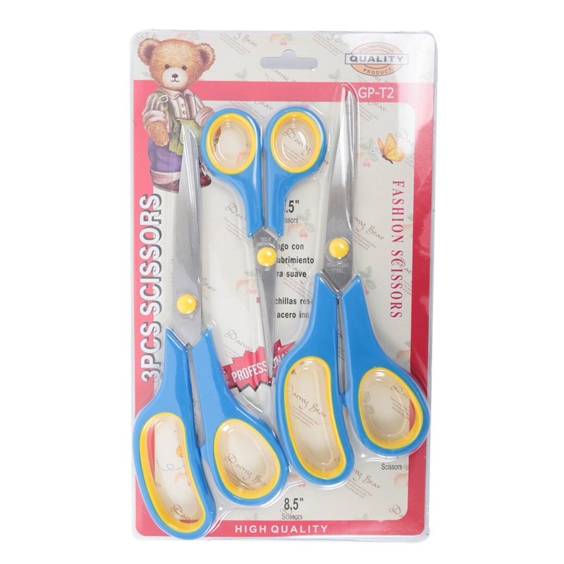 Golden Phoenix 3PCS Stainless Steel Office Scissors Paper Cutting Shears Student Craft Stationery Scissors Set