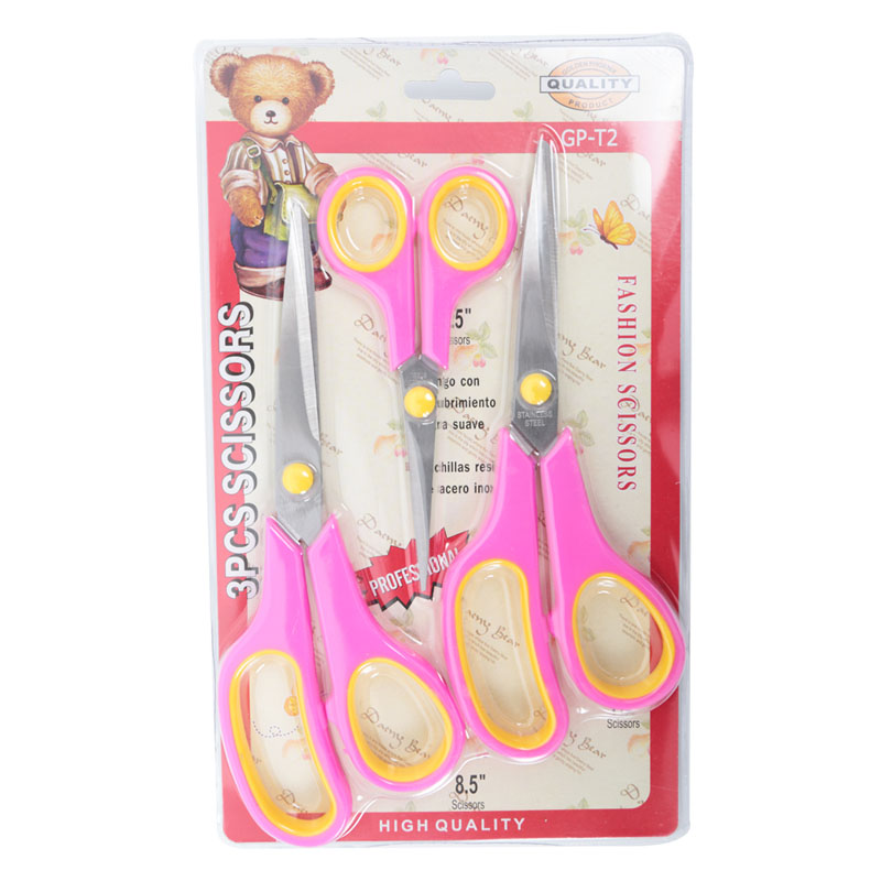 Golden Phoenix 3PCS Stainless Steel Office Scissors Paper Cutting Shears Student Craft Stationery Scissors Set