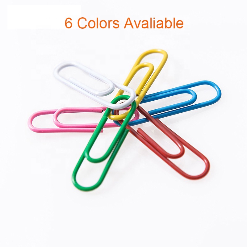 Colorful Paper Clips Metal 28mm Stainless Steel Paper Clips For Office Can Choose Color 500 Pack