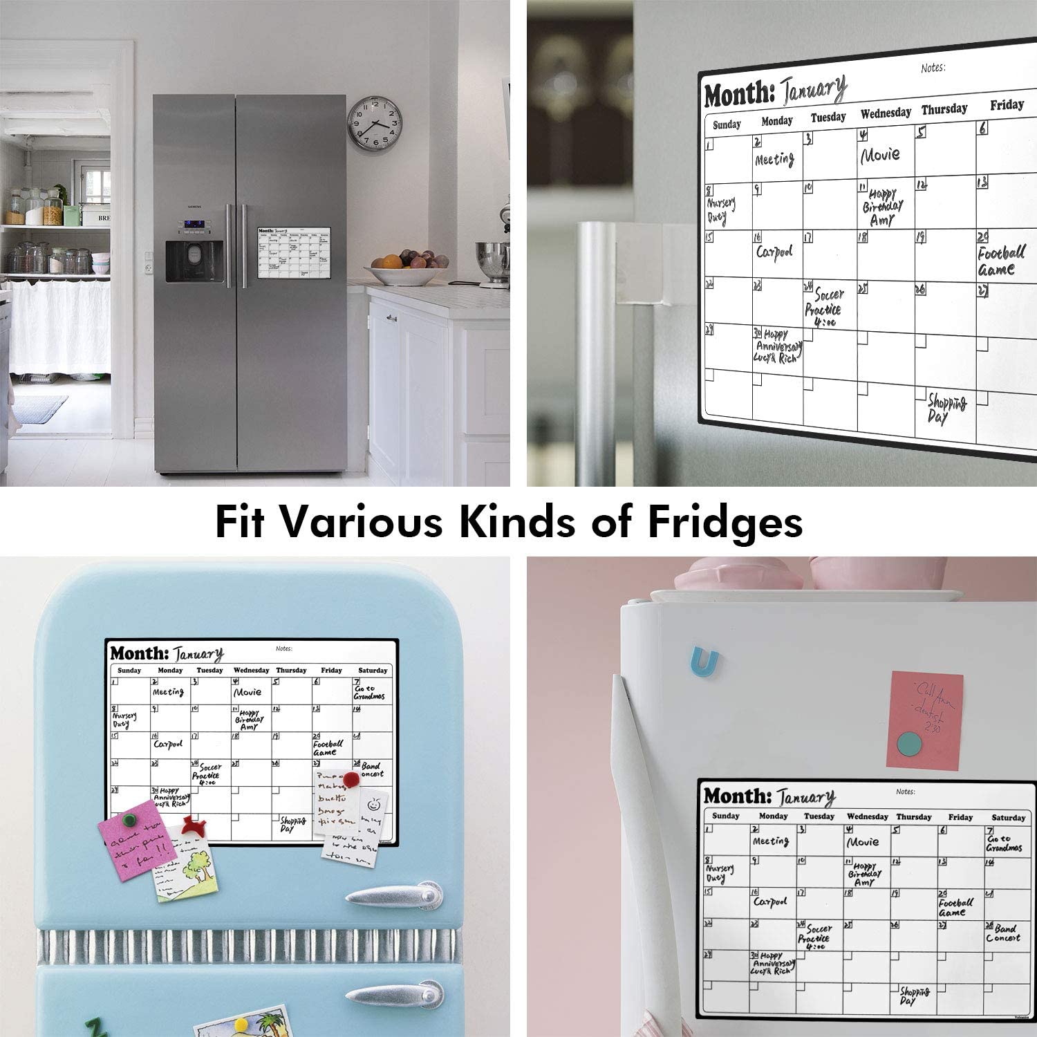 Refrigerator Calendar Magnetic Dry Erase Calendar Whiteboard Calendar for Refrigerator Planner