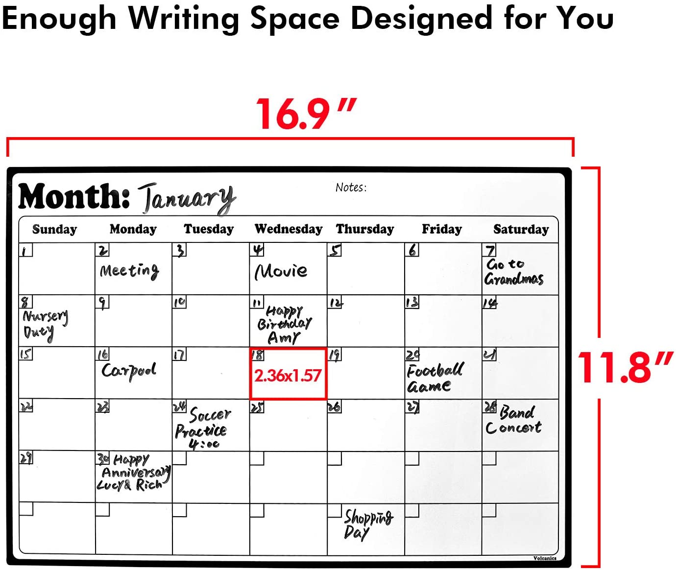 Refrigerator Calendar Magnetic Dry Erase Calendar Whiteboard Calendar for Refrigerator Planner