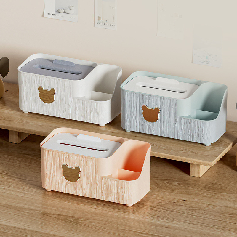 Office Desk Multi Functional Tissue Box Storage Organizer
