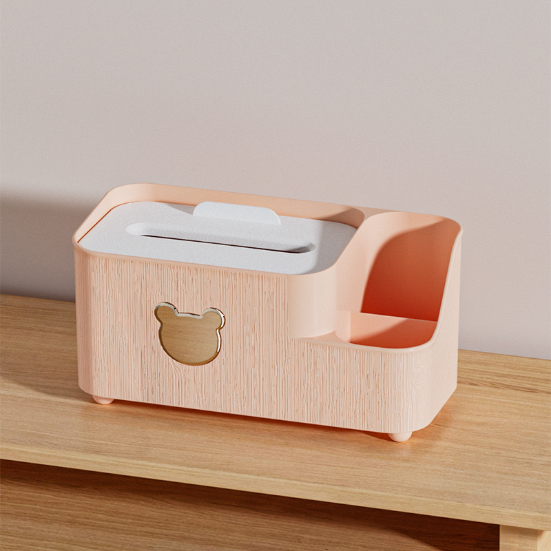 Office Desk Multi Functional Tissue Box Storage Organizer