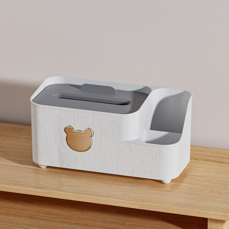 Office Desk Multi Functional Tissue Box Storage Organizer