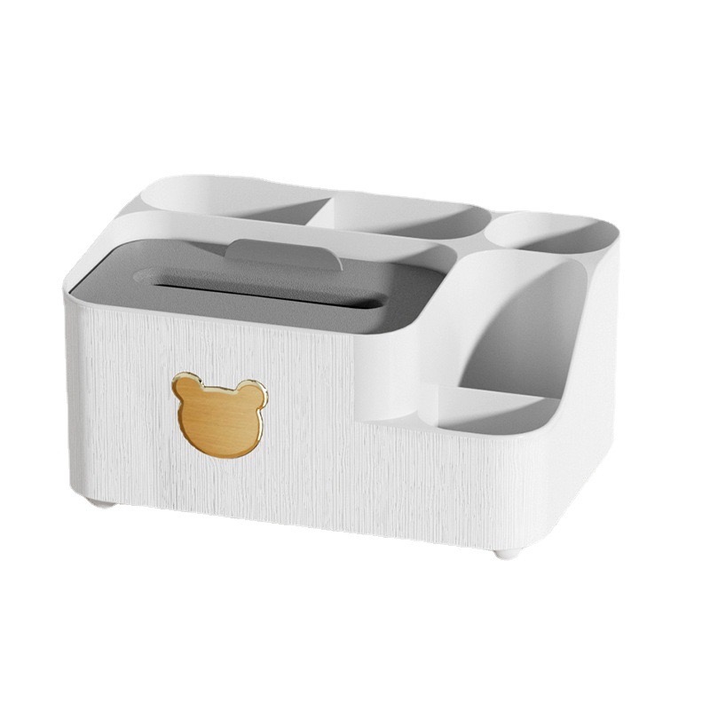 Office Desk Multi Functional Tissue Box Storage Organizer