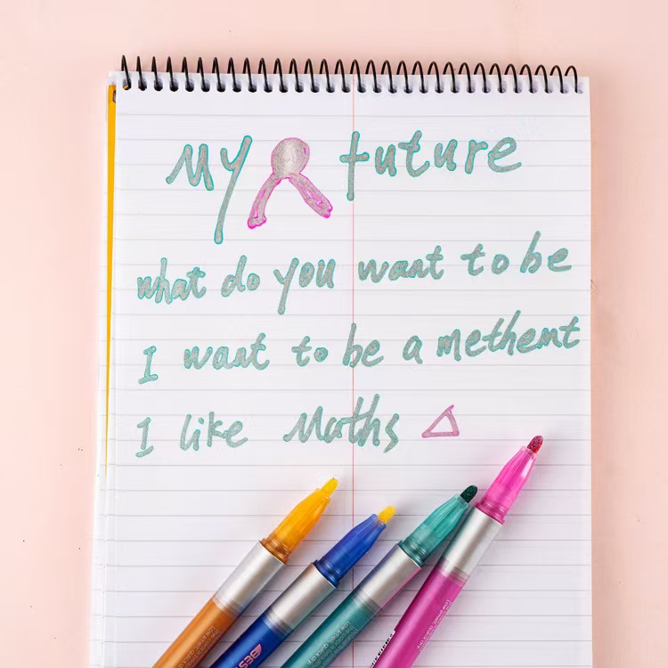 8 Colors Dual Line Contour Pen Marking Dual Color Marker Pens