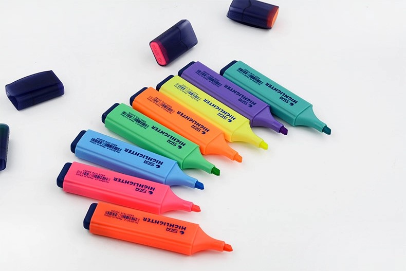 STA 8340 Multi Colored Loose Highlighter 8 Colors Set Marker Pens