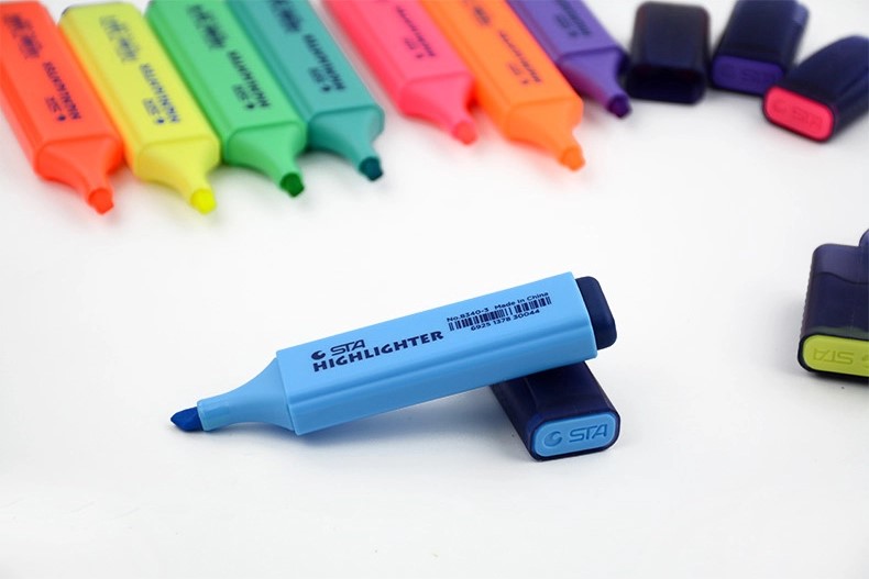 STA 8340 Multi Colored Loose Highlighter 8 Colors Set Marker Pens
