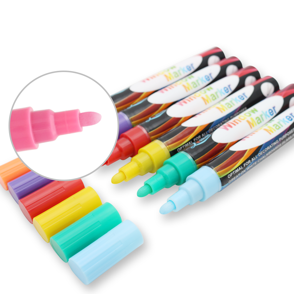 Round Head Slanted Head Fluorescent Pen Colored Marker Pens Set