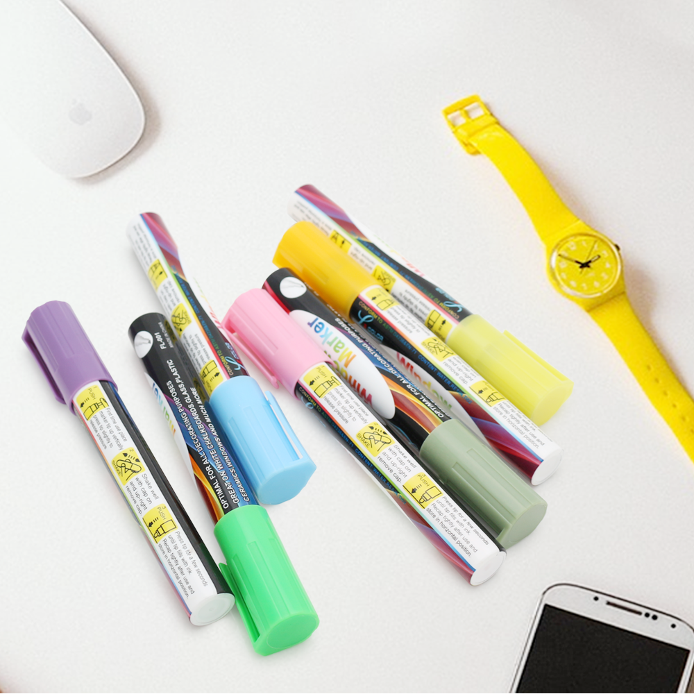 Round Head Slanted Head Fluorescent Pen Colored Marker Pens Set