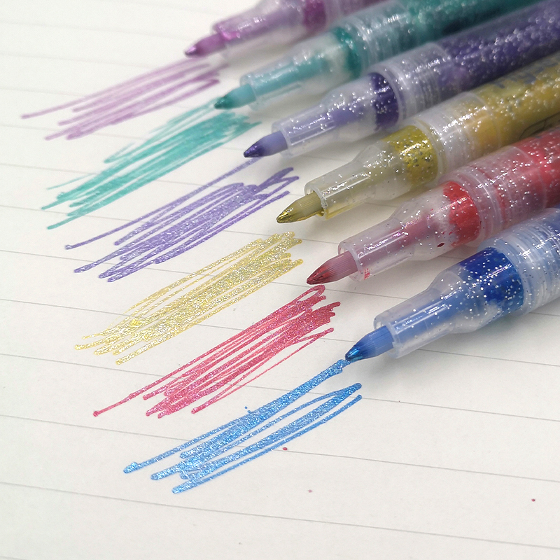 12 Colors Highlight Glitter Marker Pen Color Pack Printing Paint Pen