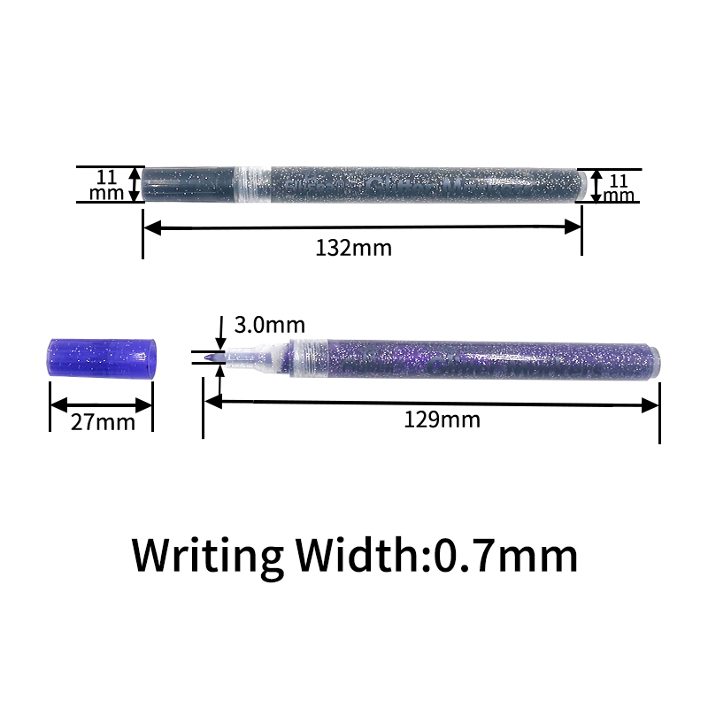 12 Colors Highlight Glitter Marker Pen Color Pack Printing Paint Pen