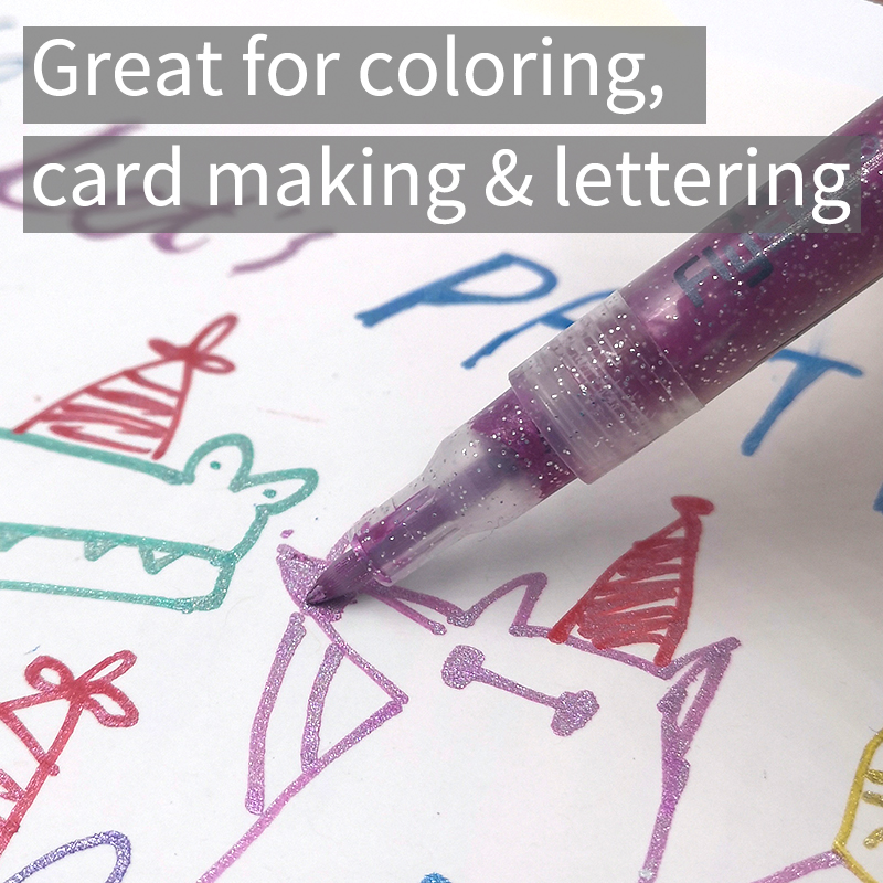 12 Colors Highlight Glitter Marker Pen Color Pack Printing Paint Pen