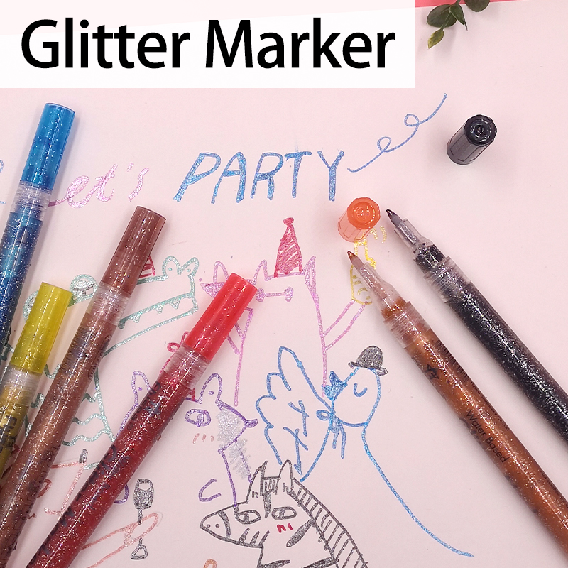 12 Colors Highlight Glitter Marker Pen Color Pack Printing Paint Pen