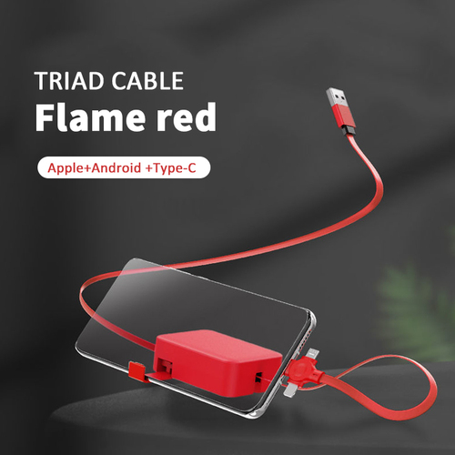  Colorful 3 in 1 adjustable  Phone Holder charger cable Fast Charging Data Cable For iPhone Micro Type C Extensio