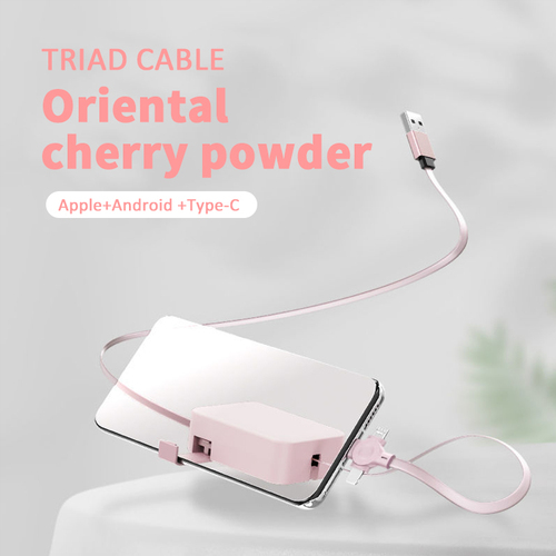  Colorful 3 in 1 adjustable  Phone Holder charger cable Fast Charging Data Cable For iPhone Micro Type C Extensio