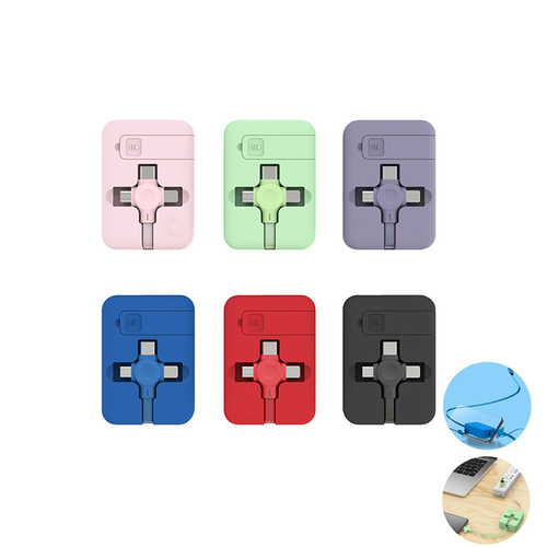  Colorful 3 in 1 adjustable  Phone Holder charger cable Fast Charging Data Cable For iPhone Micro Type C Extensio
