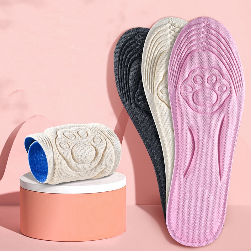 Sponge Massage Shoe Insole 4D Arch Support sweat insoles Shock Absorption Super Soft Insoles