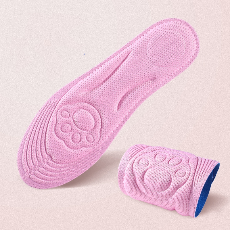 Sponge Massage Shoe Insole 4D Arch Support sweat insoles Shock Absorption Super Soft Insoles