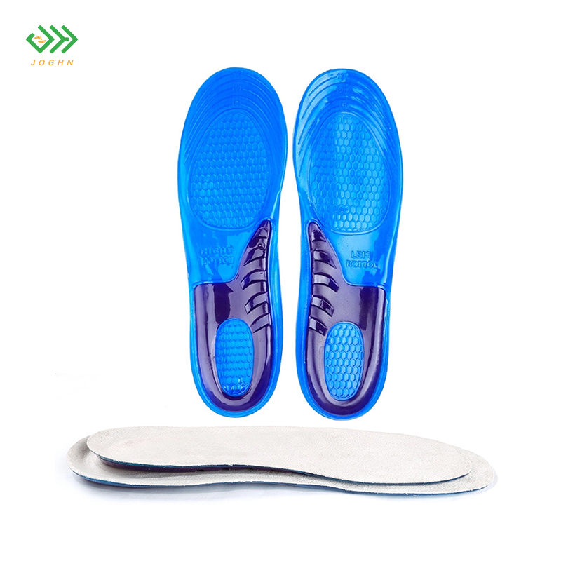 JOGHN Men Soft Silicone Memory foot gel Shoe Insoles For Plantar Fasciitis Flat Foot Cushion Sport Insole