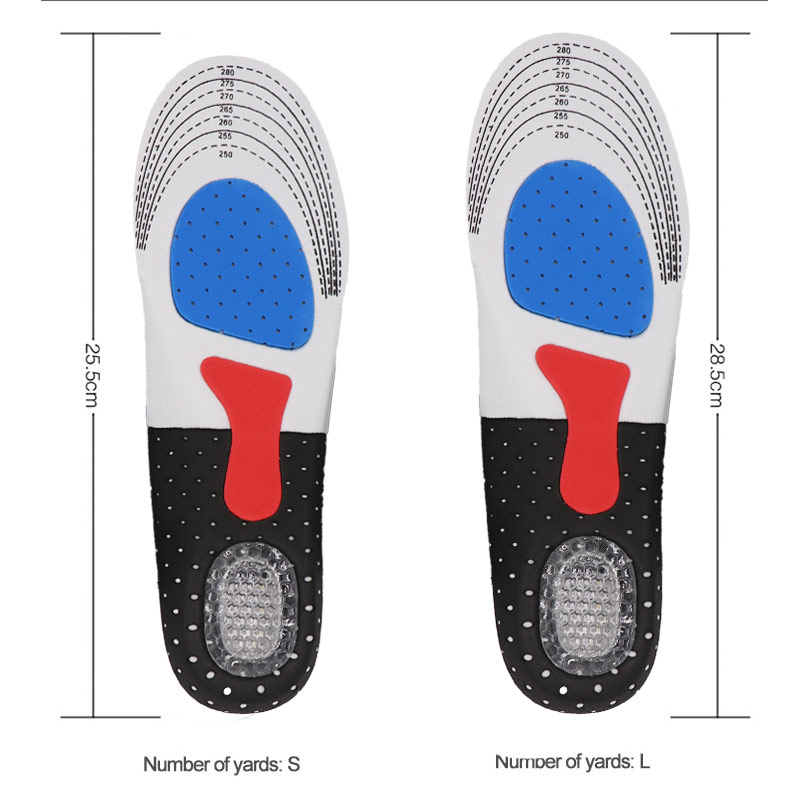 Cuttable Silicone Insoles for Shoe Men Women Orthotic Arch Support Sport Shoe Pad Soft Running Insert Cushion Memory Foa