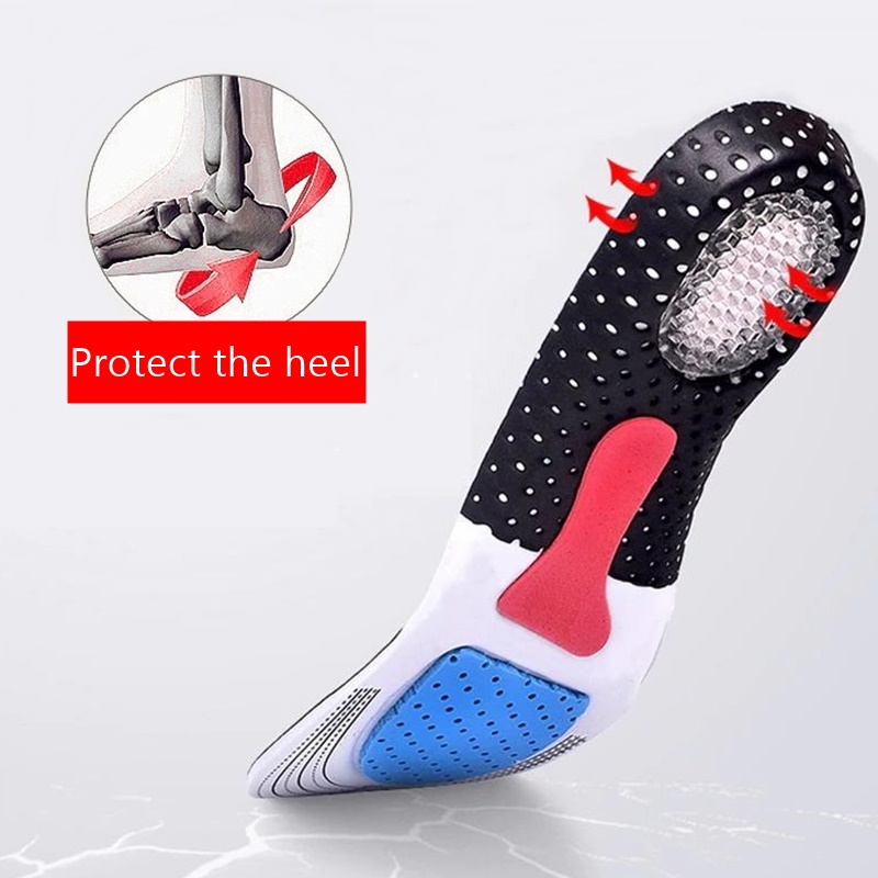 Cuttable Silicone Insoles for Shoe Men Women Orthotic Arch Support Sport Shoe Pad Soft Running Insert Cushion Memory Foa