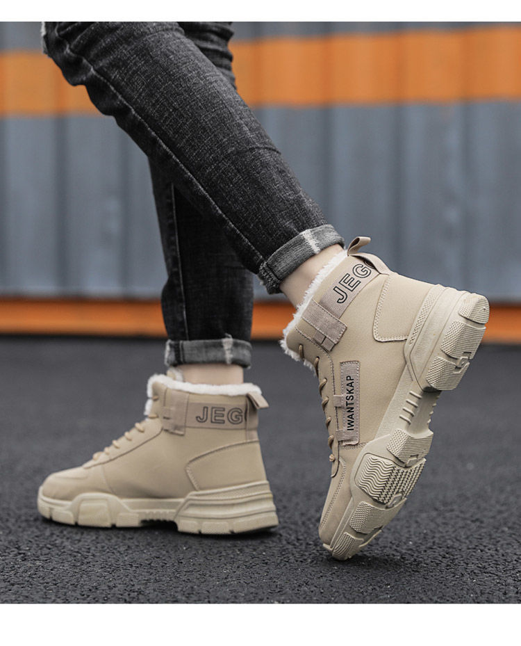 Winter Snow Boots Men Ankle Warm Fur Shoes Plus Size Hiking Boots for Men