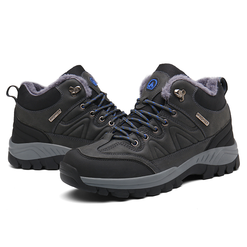 Winter Trendy Men's Fleece Shoes Men's High-top Snow Boots All-match Casual Martin Boots