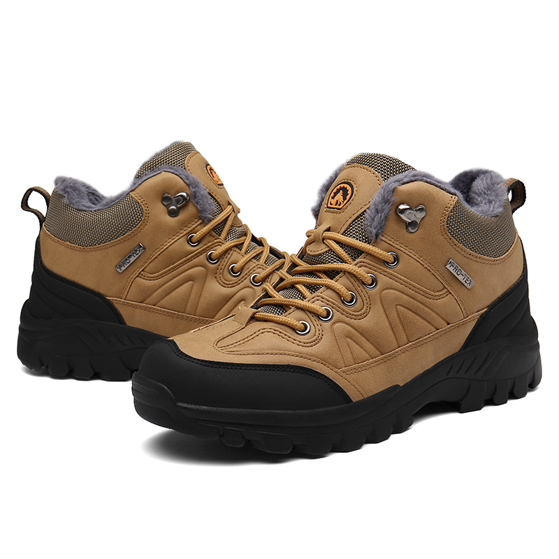 Winter Trendy Men's Fleece Shoes Men's High-top Snow Boots All-match Casual Martin Boots