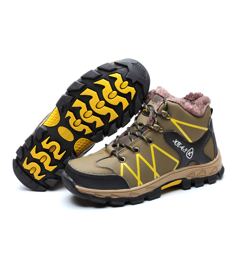Waterproof Men's Hiking Boots Outdoor Warm Waterproof Non-slip Ankle Snow Boot Rubber Nonslip Work Safety Shoes