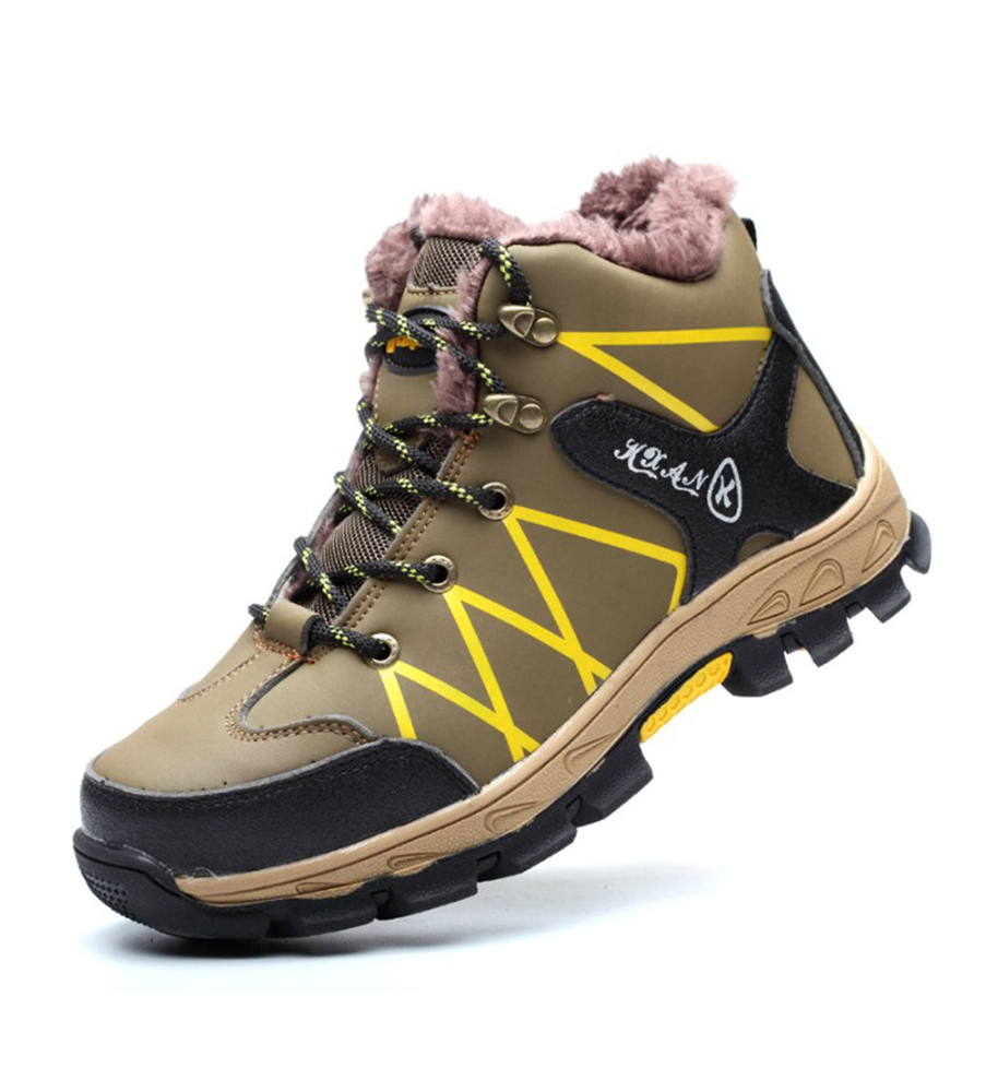 Waterproof Men's Hiking Boots Outdoor Warm Waterproof Non-slip Ankle Snow Boot Rubber Nonslip Work Safety Shoes