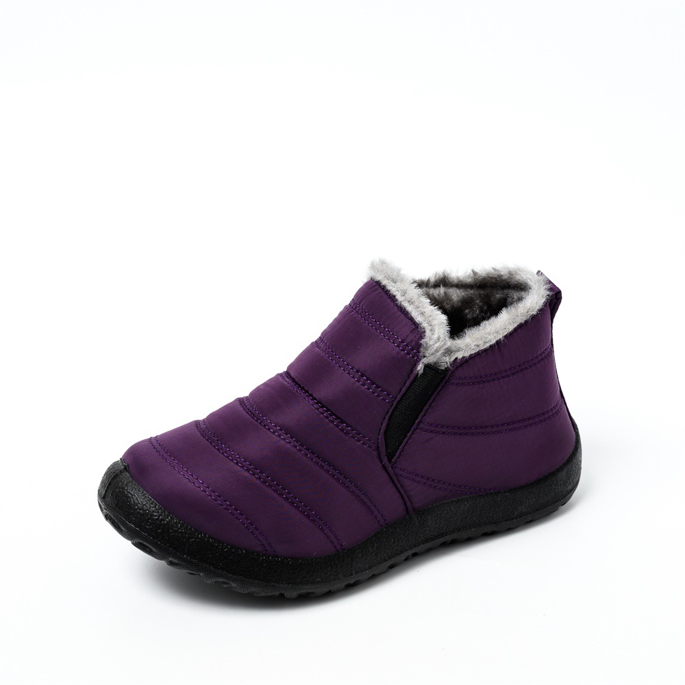 Winter Plush Keep Warm Shoes PU Leather Upper Shoes Anti-Slip Cotton Snow Boot Unisex Shoes