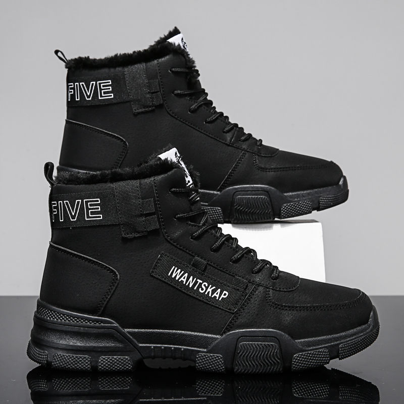 Winter Snow Boots Men Ankle Warm Fur Shoes Plus Size Hiking Boots for Men