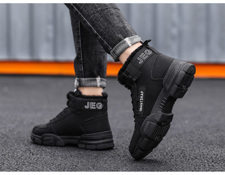 Winter Snow Boots Men Ankle Warm Fur Shoes Plus Size Hiking Boots for Men