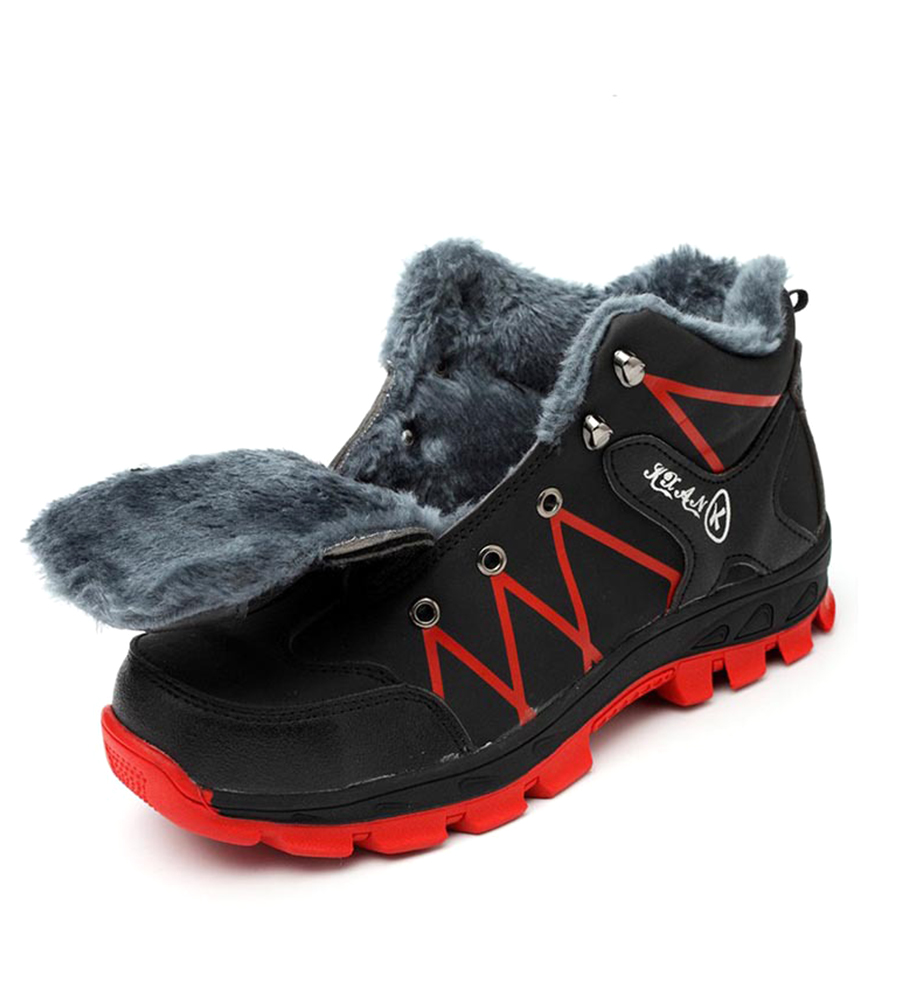 Waterproof Men's Hiking Boots Outdoor Warm Waterproof Non-slip Ankle Snow Boot Rubber Nonslip Work Safety Shoes