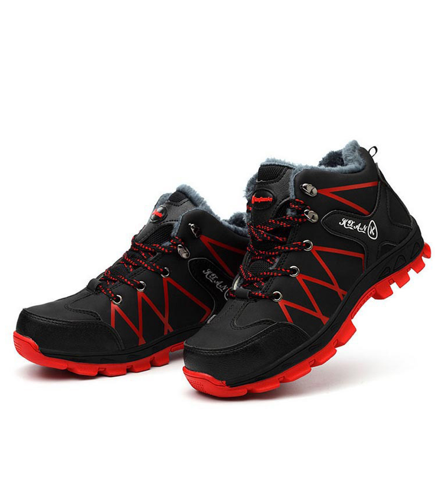 Waterproof Men's Hiking Boots Outdoor Warm Waterproof Non-slip Ankle Snow Boot Rubber Nonslip Work Safety Shoes